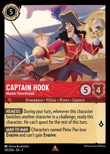 Captain Hook - Master Swordsman (105/204) [Into the Inklands]