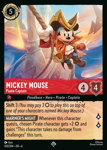 Mickey Mouse - Pirate Captain (103/204) [Azurite Sea]