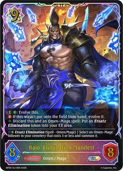 Raio, Elimination Manifest (SL)