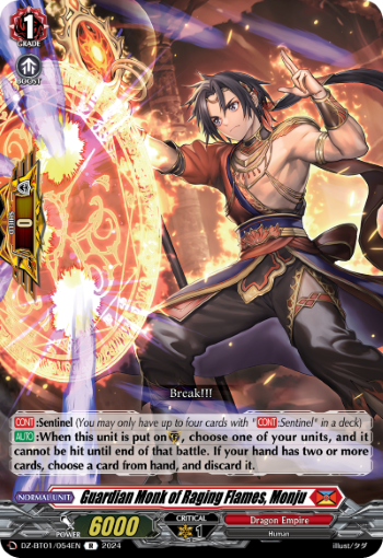 Guardian Monk of Raging Flames, Monju - DZ-BT01/054EN