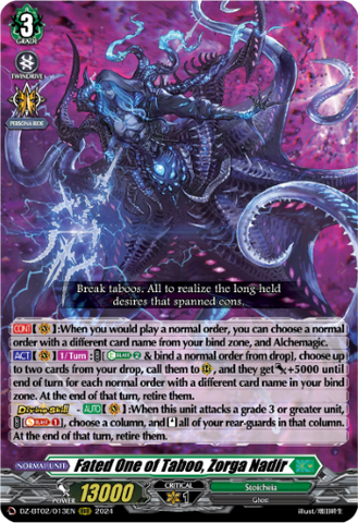 Fated One of Taboo, Zorga Nadir - DZ-BT02/013EN