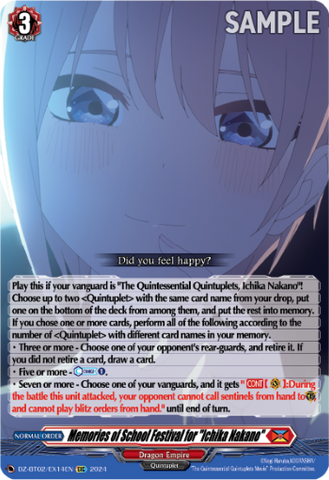 Memories of School Festival for "Ichika Nakano" - DZ-BT02/EX14EN
