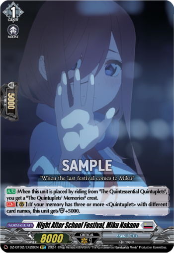 Night After School Festival, Miku Nakano - DZ-BT02/EX20EN
