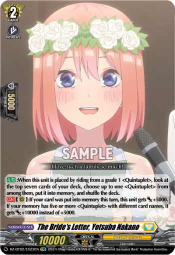 The Bride's Letter, Yotsuba Nakano - DZ-BT02/EX23EN