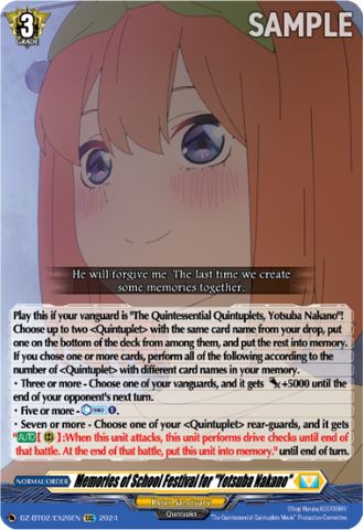 Memories of School Festival for "Yotsuba Nakano" - DZ-BT02/EX26EN