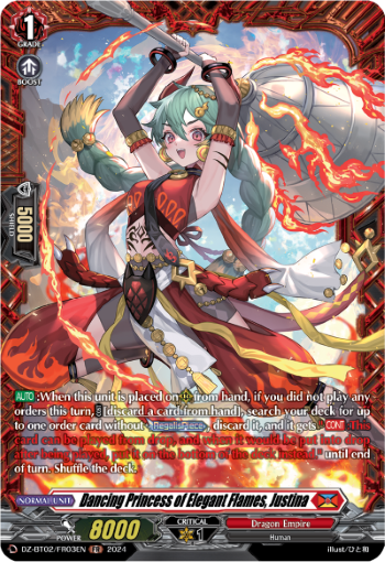 Dancing Princess of Elegant Flames, Justina (FR) - DZ-BT02/FR03EN