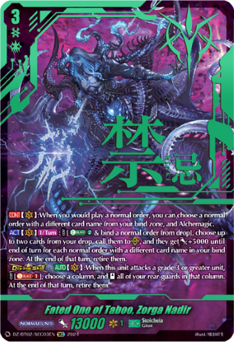 Fated One of Taboo, Zorga Nadir (SEC) - DZ-BT02/SEC03EN