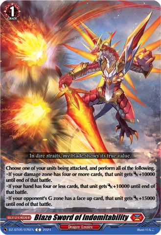 Blaze Sword of Indomitability - DZ-BT05/076EN