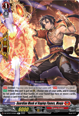 Guardian Monk of Raging Flames, Monju - DZ-BT07/070EN