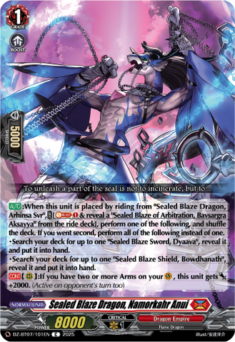Sealed Blaze Dragon, Namorkahr Anui - DZ-BT07/101EN