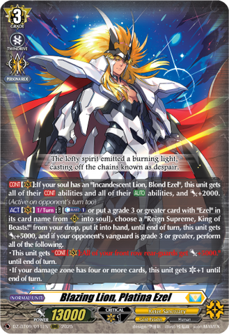 Blazing Lion, Platina Ezel - DZ-BT09/011EN