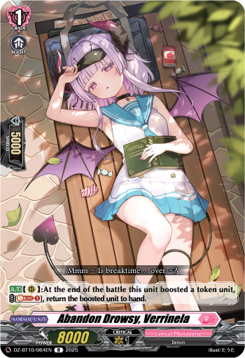 Abandon Drowsy, Verrinela - DZ-BT10/064EN