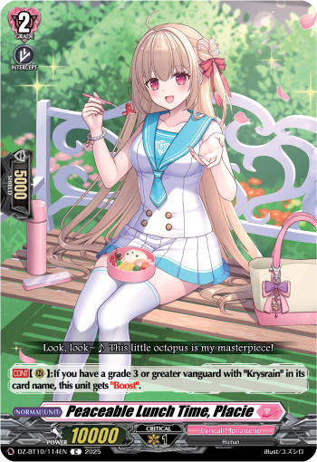 Peaceable Lunch Time, Placie - DZ-BT10/114EN