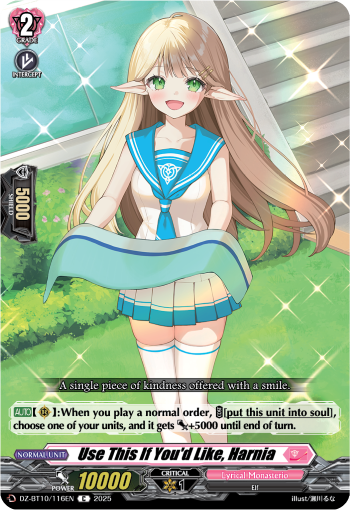 Use This If You'd Like, Harnia - DZ-BT10/116EN