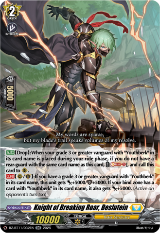 Knight of Breaking Roar, Beslutein - DZ-BT11/032EN