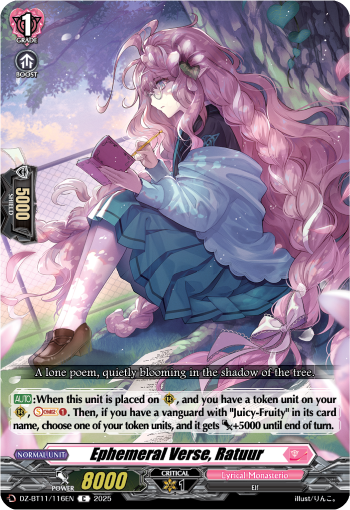 Ephemeral Verse, Ratuur - DZ-BT11/116EN