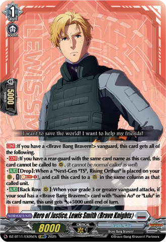 Hero of Justice, Lewis Smith (Brave Knights) - DZ-BT11/EX05EN