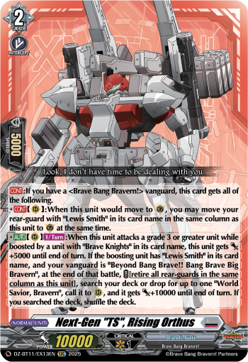 Next-Gen "TS", Rising Orthus - DZ-BT11/EX13EN