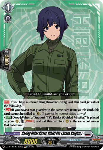 Caring Older Sister, Hibiki Rio (Brave Knights) - DZ-BT11/EX22EN