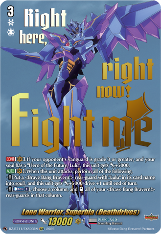 Lone Warrior, Superbia (Deathdrives) (EXS) - DZ-BT11/EXS03EN