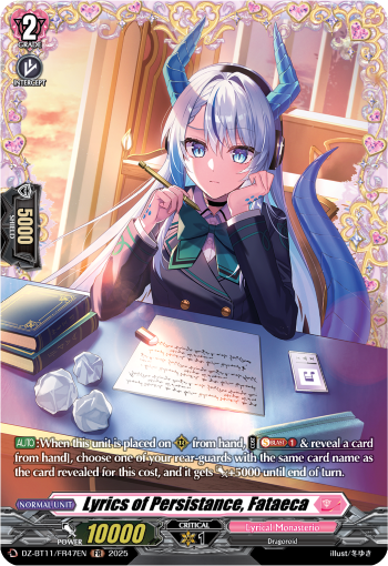 Lyrics of Persistance, Fataeca (FR) - DZ-BT11/FR47EN