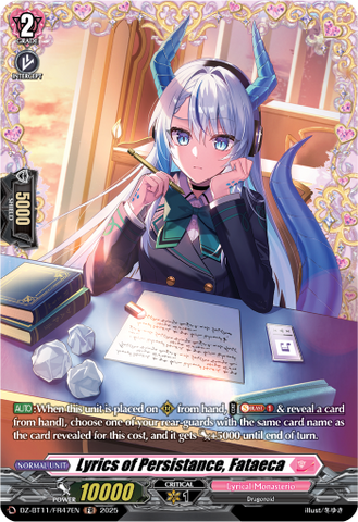 Lyrics of Persistance, Fataeca (FR) - DZ-BT11/FR47EN