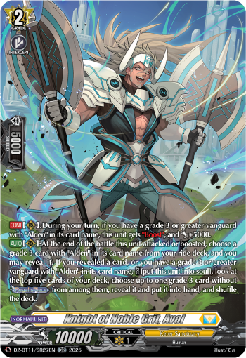 Knight of Noble Grit, Aval (SR) - DZ-BT11/SR27EN