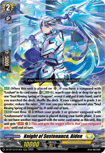 Knight of Sustenance, Aiden - DZ-BT12/013EN