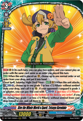 Give the Whole World a Spark, Tetsuya Kurodake - DZ-TB01/009EN