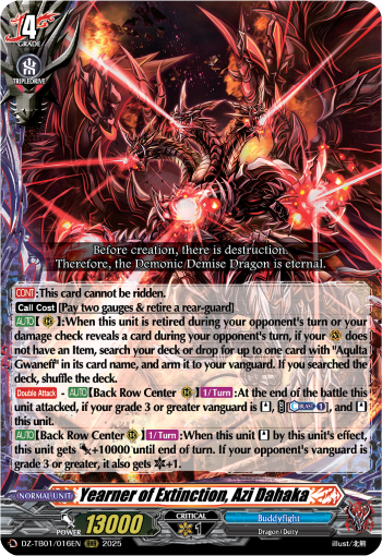 Yearner of Extinction, Azi Dahaka - DZ-TB01/016EN