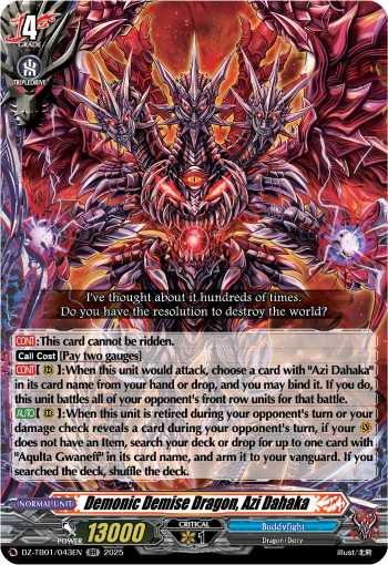Demonic Demise Dragon, Azi Dahaka - DZ-TB01/043EN