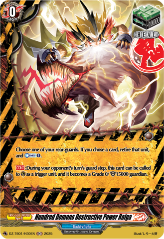 Hundred Demons Destructive Power Raiga (Holo) - DZ-TB01/H30EN