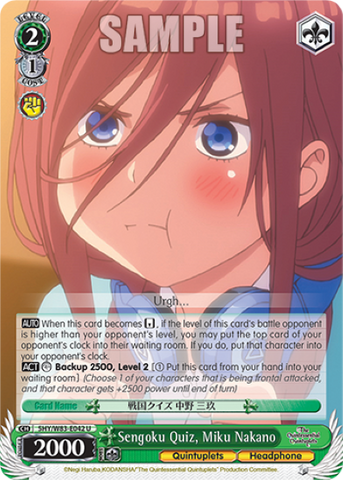 Sengoku Quiz, Miku Nakano