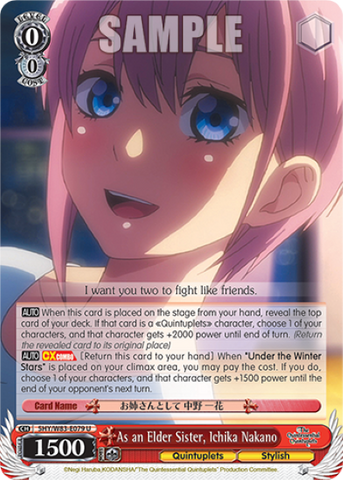 As an Elder Sister, Ichika Nakano