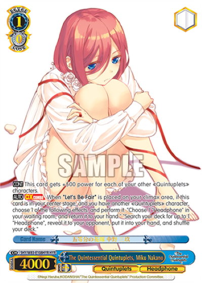 The Quintessential Quintuplets, Miku Nakano (HYR)