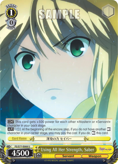 Using All Her Strength, Saber