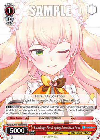 Knowledge About Spring, Momosuzu Nene (RRR) - HOL/W91-TE116R