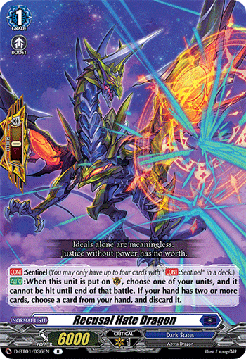 Recusal Hate Dragon - D-BT01/036EN