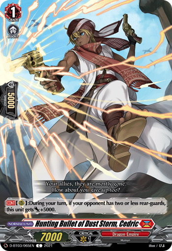 Hunting Bullet of Dust Storm, Cedric - D-BT03/065EN