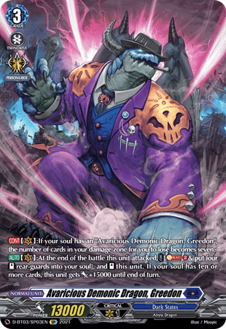 Avaricious Demonic Dragon, Greedon (SP) - D-BT03/SP03EN