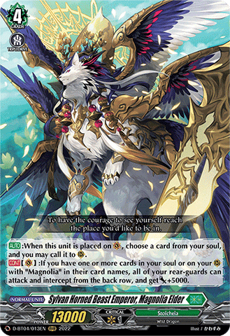 Sylvan Horned Beast Emperor, Magnolia Elder - D-BT04/013EN