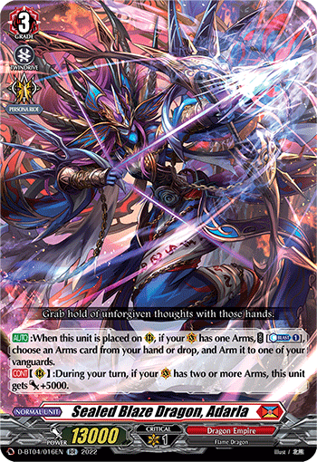 Sealed Blaze Dragon, Adarla - D-BT04/016EN