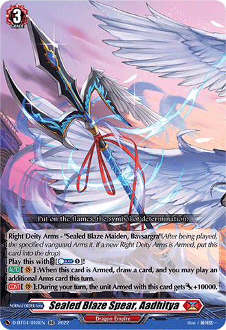 Sealed Blaze Spear, Aadhitya - D-BT04/018EN