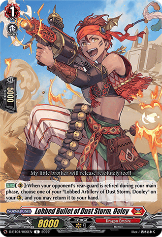 Lobbed Bullet of Dust Storm, Ooley - D-BT04/066EN