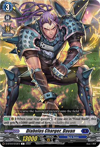 Diabolos Charger, Davan - D-BT04/073EN