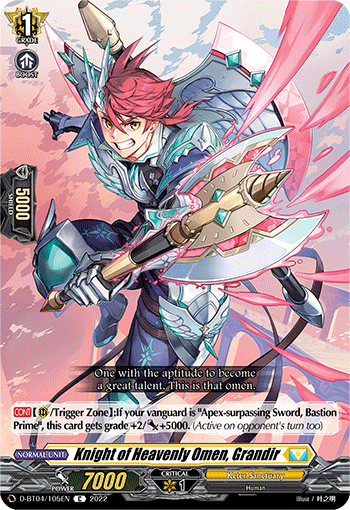 Knight of Heavenly Omen, Grandir - D-BT04/105EN