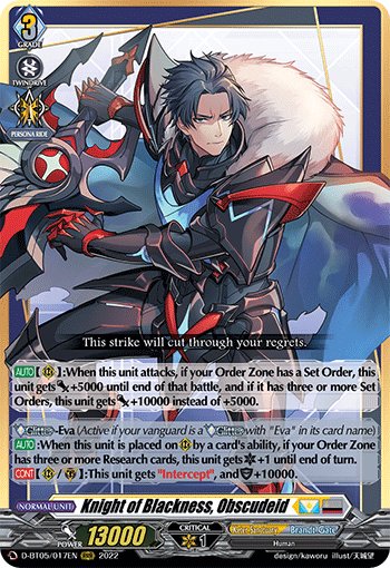 Knight of Blackness, Obscudeid - D-BT05/017EN