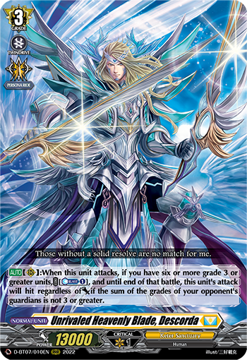 Unrivaled Heavenly Blade, Descorda - D-BT07/010EN