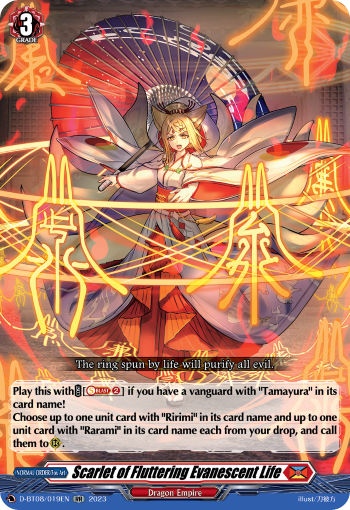 Scarlet of Fluttering Evanescent Life - D-BT08/019EN
