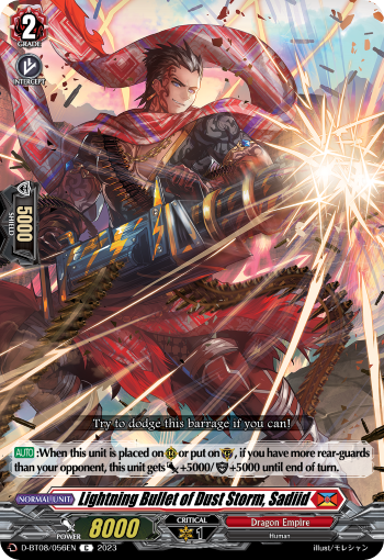 Lightning Bullet of Dust Storm, Sadiid - D-BT08/056EN